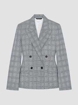 Givenchy Women's Double-Breasted Checked Jacket in Wool