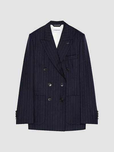 Givenchy Women's Double-Breasted Striped Jacket in Wool