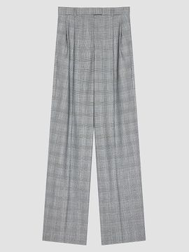 Givenchy Women's Double Pleat Checked Pants in Wool