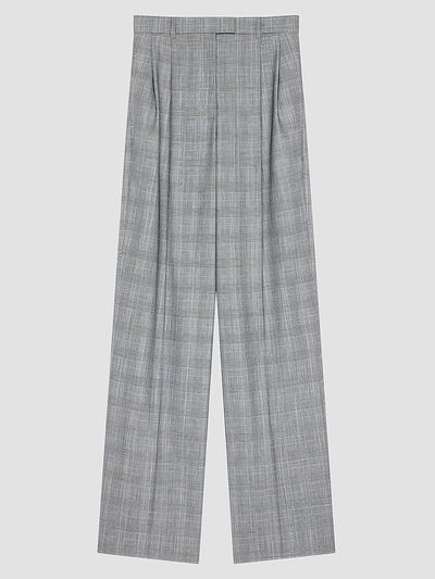 Givenchy Women's Double Pleat Checked Pants in Wool