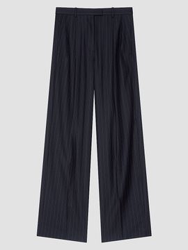 Givenchy Women's Double Pleat Striped Pants in Wool