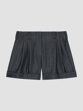 Givenchy Women's Double Pleat Striped Shorts in Wool
