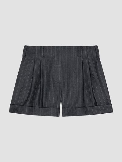 Givenchy Women's Double Pleat Striped Shorts in Wool