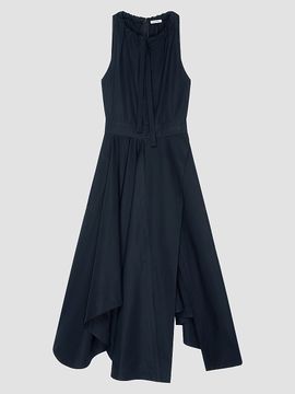 Givenchy Women's Long Asymmetric Dress in Poplin with Bow