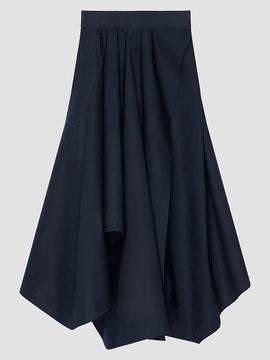 Givenchy Women's Long Asymmetric Skirt in Poplin