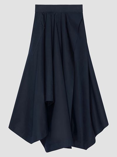 Givenchy Women's Long Asymmetric Skirt in Poplin