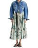 Givenchy Women's Long Circular Skirt in Poplin with Roses Print - 2