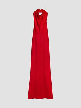 Givenchy Women's Long Draped Halter Neck Dress in Satin Crepe