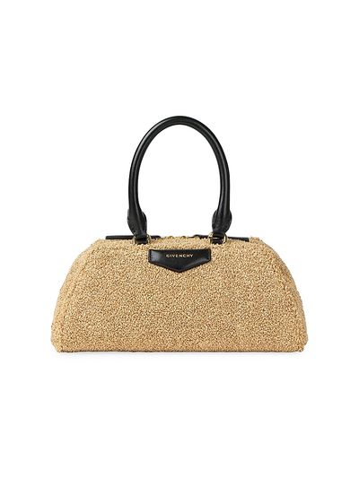 Givenchy Women's Mini Antigona East-West Top Handle Bag in Sponge Raffia