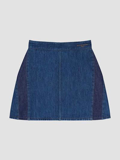 Givenchy Women's Mini Cocoon Skirt in Denim