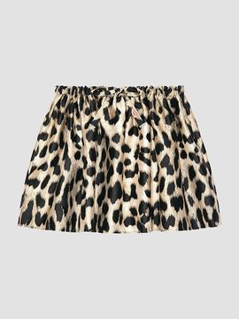 Givenchy Women's Mini Pleated Skirt in Leopard Jacquard