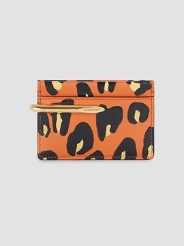 Givenchy Women's Pinch Card Holder in Leather with Leopard Print