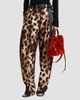Givenchy Women's Pinch Pants in Silk with Leopard Print - 4
