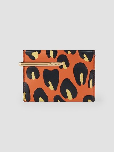 Givenchy Women's Pinch Wallet in Leather with Leopard Print