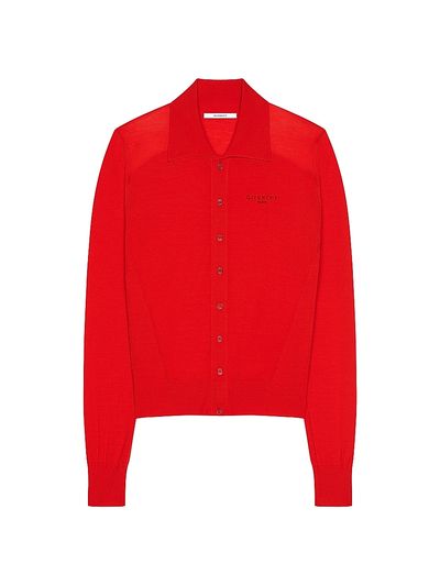 Givenchy Women's Polo Cardigan in Second Skin Effect Knit