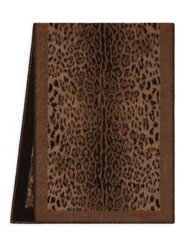 Givenchy Women's Scarf in Wool Jacquard with Leopard Print