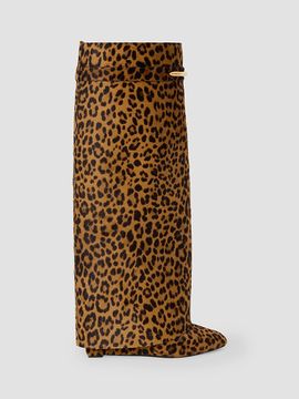 Givenchy Women's Shark Pinch Boots in Leopard Pony-Effect Leather