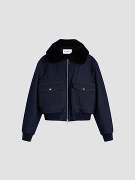 Givenchy Women's Shearling Collar Denim Blouson