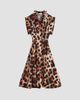 Givenchy Women's Shirt Dress in Leopard Silk with Deconstructed Collar - 1