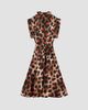 Givenchy Women's Shirt Dress in Leopard Silk with Deconstructed Collar - 3