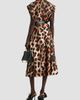 Givenchy Women's Shirt Dress in Leopard Silk with Deconstructed Collar - 6