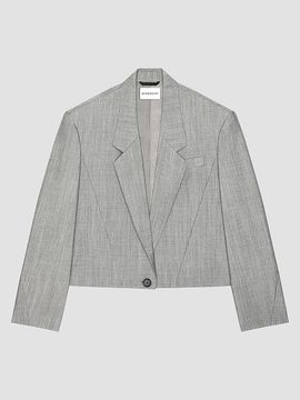 Givenchy Women's Single-Breasted Cropped Blazer in Wool and Mohair