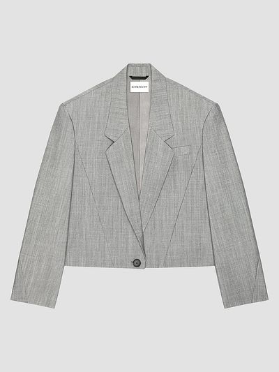 Givenchy Women's Single-Breasted Cropped Blazer in Wool and Mohair