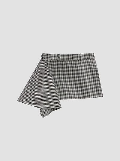 Givenchy Women's Slashed Mini Skirt in Houndstooth Wool and Mohair