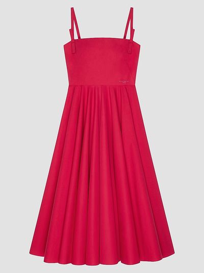 Givenchy Women's Sliced Long Dress in Poplin with Bows