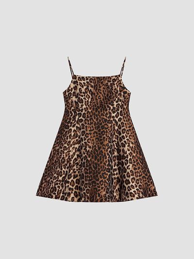 Givenchy Women's Sliced Mini Dress in Leopard Jacquard