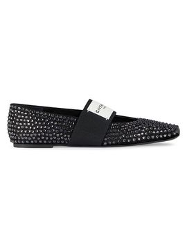 Givenchy Women's Sliced Square Ballerinas in Suede with Strass