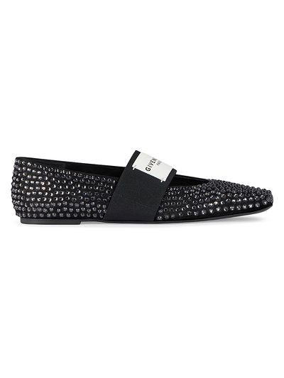 Givenchy Women's Sliced Square Ballerinas in Suede with Strass