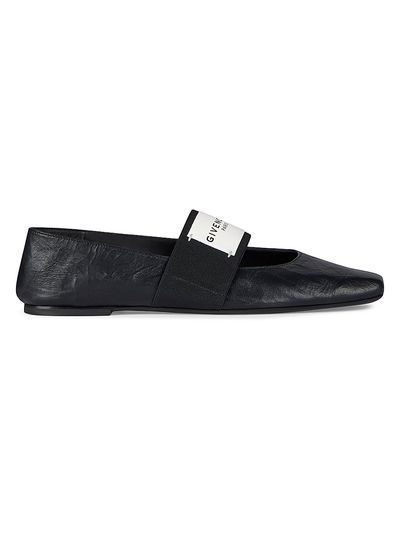 Givenchy Women's Sliced Square Ballerinas in Textured-Effect Leather