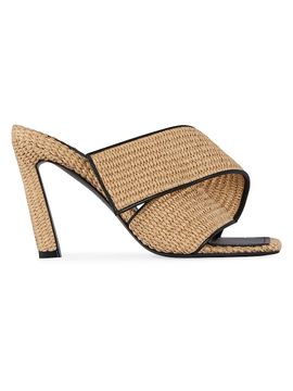 Givenchy Women's Sliced Square Raffia-Effect Heeled Mules