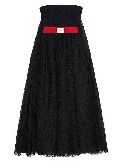 Givenchy Women's Strapless Evening Dress in Lace with Cape