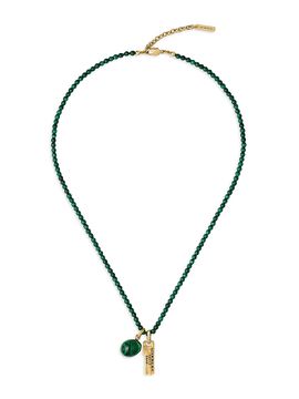 Givenchy Women's Tape Necklace in Malachite Metal and Resin