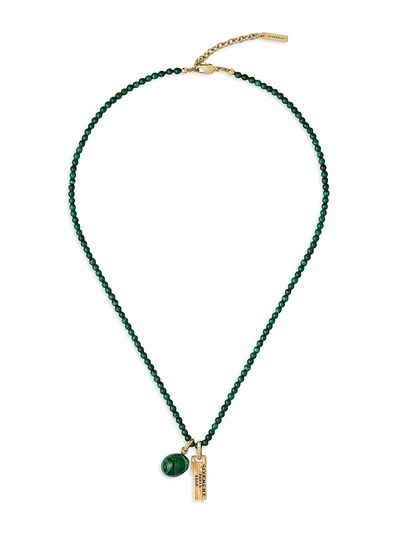 Givenchy Women's Tape Necklace in Malachite Metal and Resin