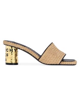 Givenchy Women's Tape Raffia-Effect Heeled Mules