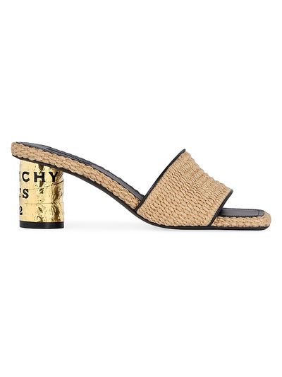 Givenchy Women's Tape Raffia-Effect Heeled Mules