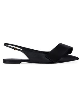 Givenchy Women's Twisted Ribbon Flat Slingbacks in Leather