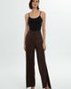 Gizia Gizia Asymmetrical Cuff Brown High-Waist Tailored Pants  - 1