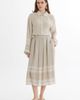 Gizia Gizia Beige Striped Midi Skirt  - 1