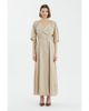 Gizia Gizia Beige Wrap Pleated Dress  - 1