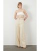Gizia Gizia Belted Wide-Leg Striped Off-White Tailored Pants - 1