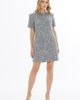 Gizia Gizia Button Closure Short-Sleeve Crew Neck Lined Dress - 5