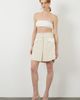 Gizia Gizia Button Detail Off-White Lined Mini Skirt - 1