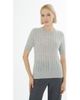 Gizia Gizia Crew Neck Short-Sleeve Wool Cashmere Sweater - 1