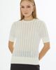 Gizia Gizia Crew Neck Short-Sleeve Wool Cashmere Sweater Ecru  - 1