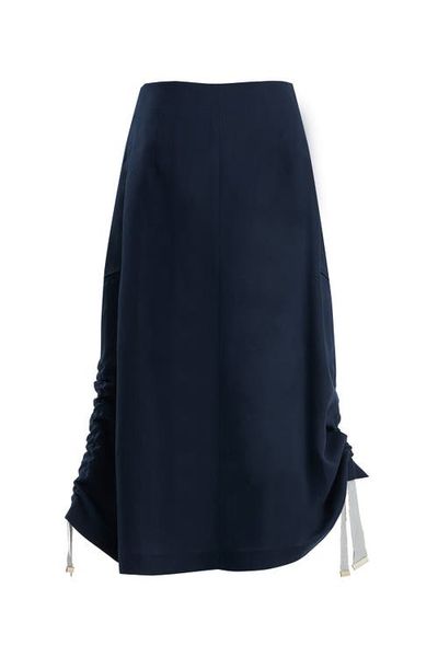Gizia Gizia Dark Navy Button-Closure Maxi Skirt