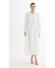 Gizia Gizia Ecru Bone Button Detail Midi Dress With Beaded Belt - 1